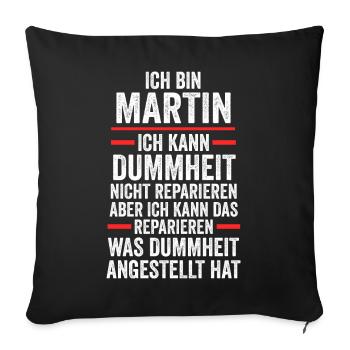 Martin - Sofa pillowcase 17,3'' x 17,3'' (45 x 45 cm) - black - Front