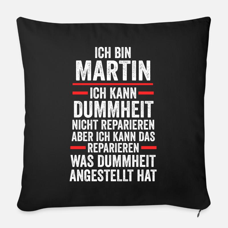 Martin - Sofakissenbezug 45 x 45 cm - Schwarz