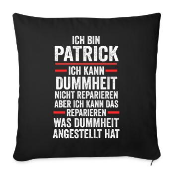 Patrick - Sofakissenbezug 45 x 45 cm - Schwarz - Vorne