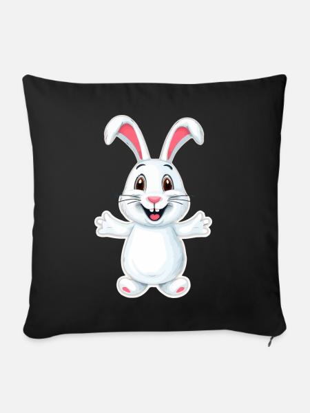 Lustiger Hase - Sofakissenbezug 45 x 45 cm - Schwarz