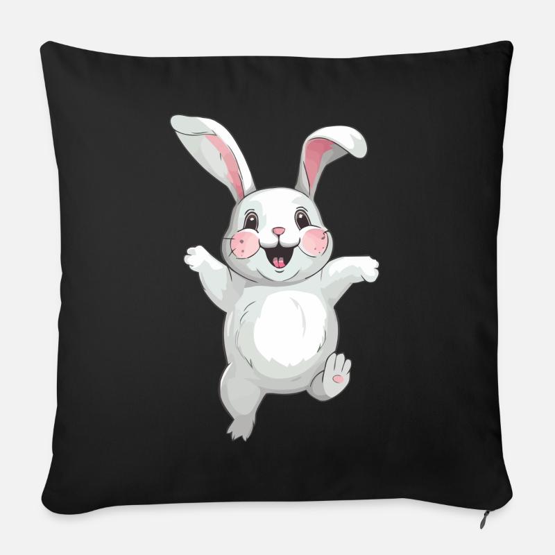 Süßer Hase - Sofakissenbezug 45 x 45 cm - Schwarz