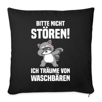 Tiermotiv Dabbing Waschbär - Sofakissenbezug 45 x 45 cm - Schwarz - Vorne