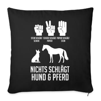 Hunde Pferdeliebhaber Hundeliebhaber Pferde - Sofakissenbezug 45 x 45 cm - Schwarz - Vorne