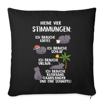 Meine Vier Stimmungen - Sofakissenbezug 45 x 45 cm - Schwarz - Vorne