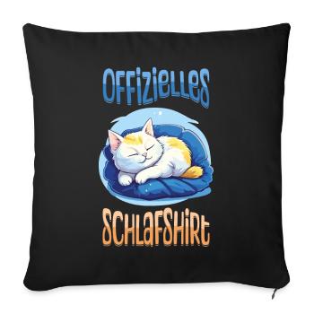 Chemise de nuit officielle Pyjama chat Animal mignon - Housse de coussin décorative 45 x 45 cm - noir - Devant