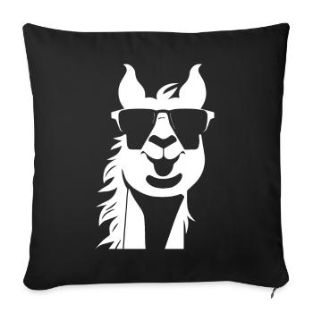 Funny Alpaca Wearing Sunglasses Cool Alpacas - Sofa pillowcase 17,3'' x 17,3'' (45 x 45 cm) - black - Front