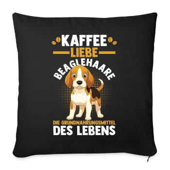 Dog Coffee Beagle - Sofa pillowcase 17,3'' x 17,3'' (45 x 45 cm) - black - Front