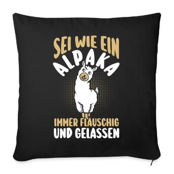 Alpaga - Housse de coussin décorative 45 x 45 cm - noir - Devant