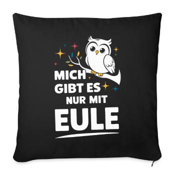 oiseau de nuit hibou hibou oiseau - Housse de coussin décorative 45 x 45 cm - noir - Devant