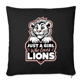 Lion Lion Animal Africa - Sofa pillowcase 17,3'' x 17,3'' (45 x 45 cm) - black - Front