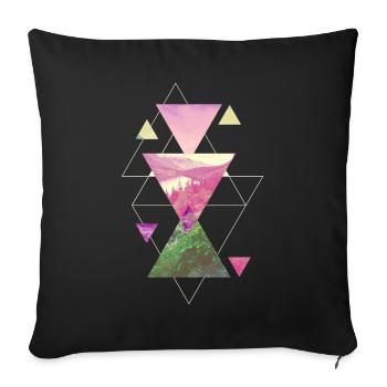 Nature Wilderness Mountains Forest Trees Adventure Art - Sofa pillowcase 17,3'' x 17,3'' (45 x 45 cm) - black - Front