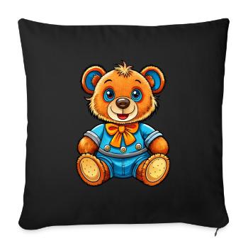Schmucker Teddy - Sofakissenbezug 45 x 45 cm - Schwarz - Vorne