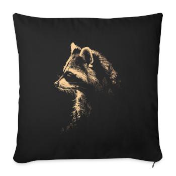Cute Raccoon Raccoon Nature Baby Raccoon Forest - Sofa pillowcase 17,3'' x 17,3'' (45 x 45 cm) - black - Front
