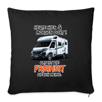 Here today & there tomorrow, that's freedom... - Sofa pillowcase 17,3'' x 17,3'' (45 x 45 cm) - black - Front