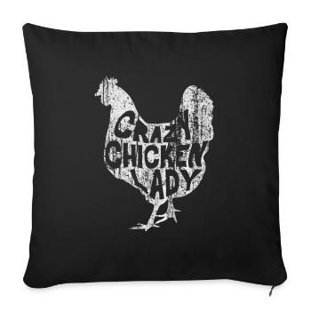 Farming Farm Crazy Chicken Lady Farmer - Sofa pillowcase 17,3'' x 17,3'' (45 x 45 cm) - black - Front