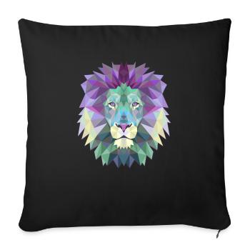 Lion Gift Triangle Polygon Lioness Feline Lion - Sofa pillowcase 17,3'' x 17,3'' (45 x 45 cm) - black - Front