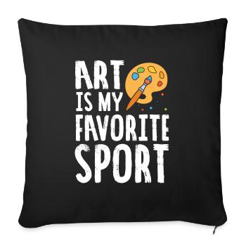 Art Is My Favorite Sport Cute Artsy Painter Gift - Sofa pillowcase 17,3'' x 17,3'' (45 x 45 cm) - black - Front