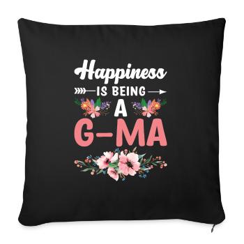 Happiness Is Being A G-Ma Floral Mothers Day Best - Sofa pillowcase 17,3'' x 17,3'' (45 x 45 cm) - black - Front
