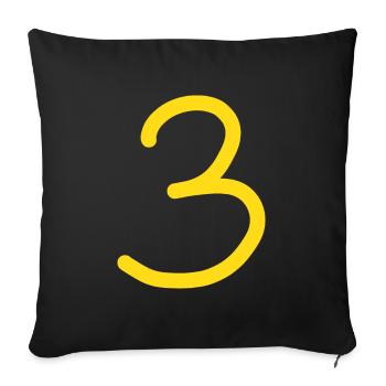 3 Number three number birthday - Sofa pillowcase 17,3'' x 17,3'' (45 x 45 cm) - black - Front