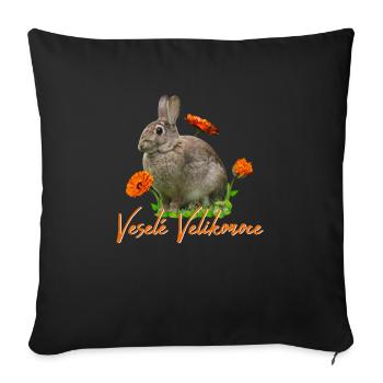 Vesele Velikonoce Frohe Ostern - Sofakissenbezug 45 x 45 cm - Schwarz - Vorne