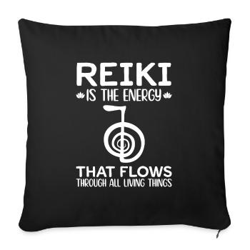 Reiki Spiritual - Reiki Master - Sofa pillowcase 17,3'' x 17,3'' (45 x 45 cm) - black - Front