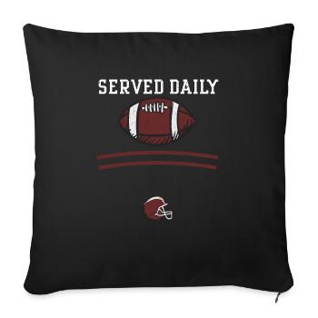 Servi tous les jours - Football - Housse de coussin décorative 45 x 45 cm - noir - Devant
