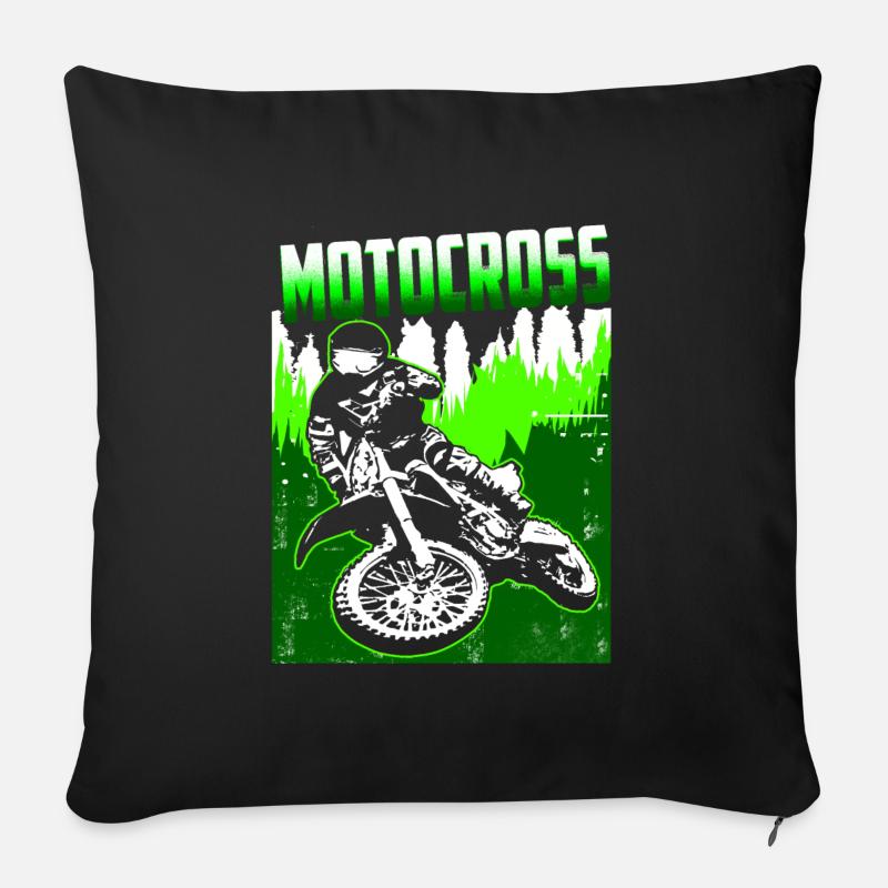 Motocross - Sofa pillowcase 17,3'' x 17,3'' (45 x 45 cm) - black