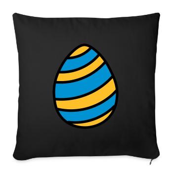 Osterei Easter Egg Ostern Geschenkidee - Sofakissenbezug 45 x 45 cm - Schwarz - Vorne