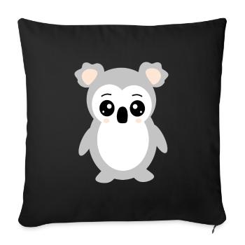 koala koala bear bear face eye cute - Sofa pillowcase 17,3'' x 17,3'' (45 x 45 cm) - black - Front