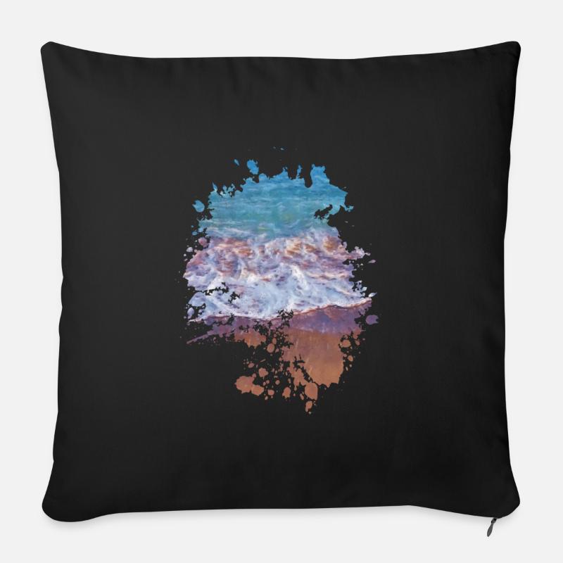 Wellen - Sofakissenbezug 45 x 45 cm - Schwarz