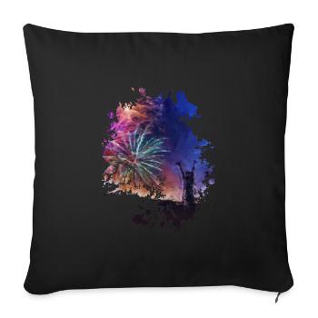 Feuerwerk - Sofakissenbezug 45 x 45 cm - Schwarz - Vorne