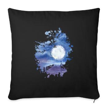 Mond - Sofakissenbezug 45 x 45 cm - Schwarz - Vorne