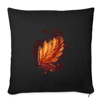 Blatt - Sofakissenbezug 45 x 45 cm - Schwarz - Vorne