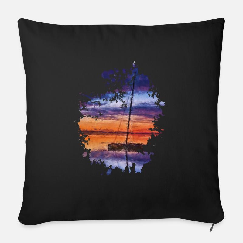 Boot - Sofakissenbezug 45 x 45 cm - Schwarz