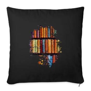 Bücher - Sofakissenbezug 45 x 45 cm - Schwarz - Vorne