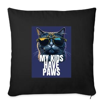 Conception de maman chat - Housse de coussin décorative 45 x 45 cm - noir - Devant