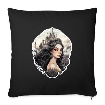 Goth Girl Gothic Princess Mystical Castle - Sofa pillowcase 17,3'' x 17,3'' (45 x 45 cm) - black - Front