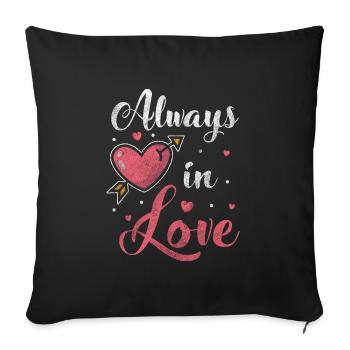 Heart Couple Hearts Wedding - Sofa pillowcase 17,3'' x 17,3'' (45 x 45 cm) - black - Front