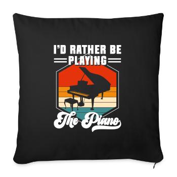 Pianist Music Classical Music Concert - Sofa pillowcase 17,3'' x 17,3'' (45 x 45 cm) - black - Front