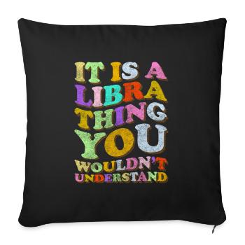 Signe du zodiaque Constellation Étoile d’octobre - Housse de coussin décorative 45 x 45 cm - noir - Devant