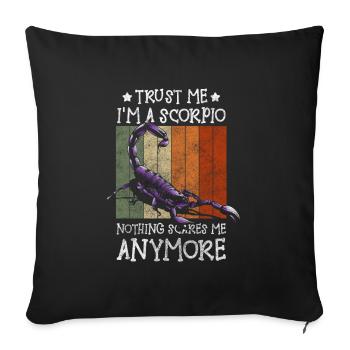 Zodiac sign Scorpio Birth October Character - Sofa pillowcase 17,3'' x 17,3'' (45 x 45 cm) - black - Front