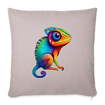 Cute little chameleon - Sofa pillowcase 17,3'' x 17,3'' (45 x 45 cm) - light taupe - Front