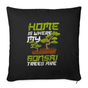 Bonsai Yoga Relaxation Nature - Sofa pillowcase 17,3'' x 17,3'' (45 x 45 cm) - black - Front