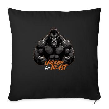 Unleash the Beast GYM Kampfsport Gorilla - Sofakissenbezug 45 x 45 cm - Schwarz - Vorne