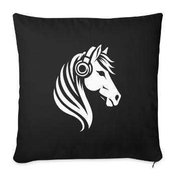 Melodic Horse Portrait - Sofa pillowcase 17,3'' x 17,3'' (45 x 45 cm) - black - Front