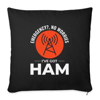 Opérateur radio amateur Fréquence des ondes radio - Housse de coussin décorative 45 x 45 cm - noir - Devant