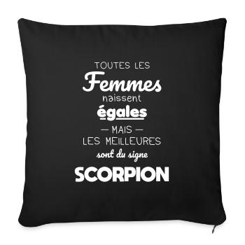 Astrologie - Femmes égales les meilleures scorpion - Housse de coussin décorative 45 x 45 cm - noir - Devant