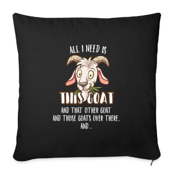Une chèvre et une autre chèvre et une autre - Housse de coussin décorative 45 x 45 cm - noir - Devant