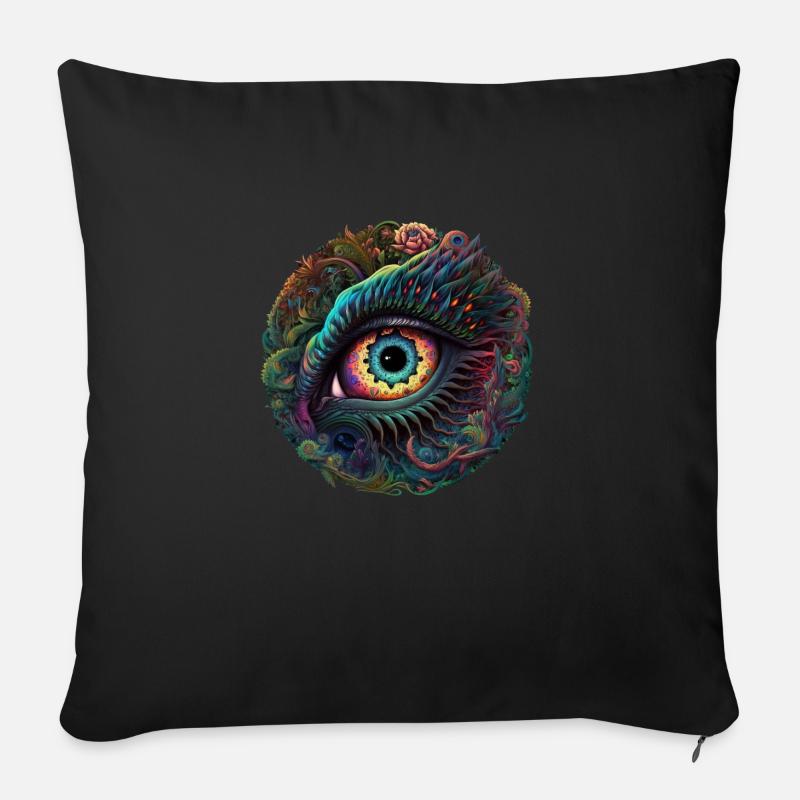 TRIPPY - Sofakissenbezug 45 x 45 cm - Schwarz