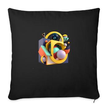 .3D - Sofa pillowcase 17,3'' x 17,3'' (45 x 45 cm) - black - Front